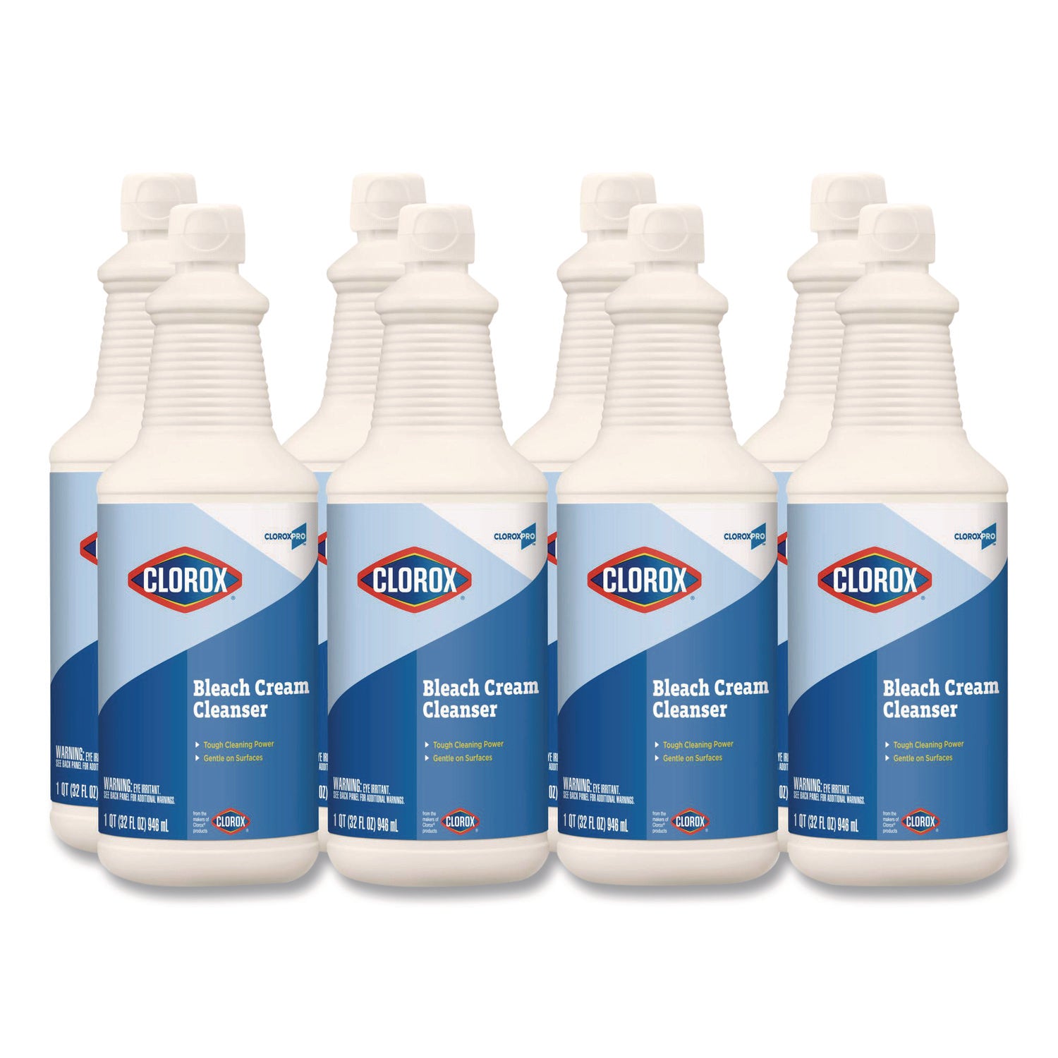 CloroxPro Bleach Cream Cleanser, 32 oz Bottle, 8/Carton