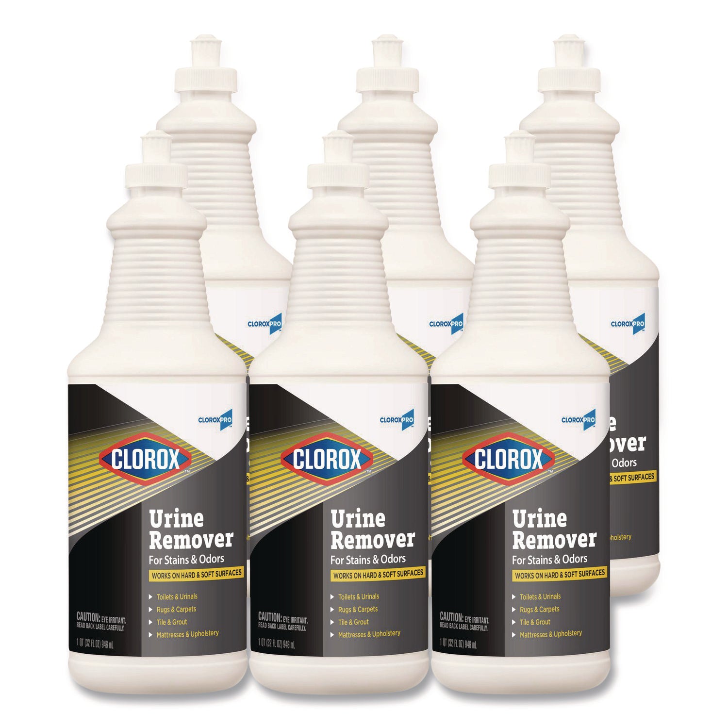 CloroxPro Urine Remover for Stains and Odors, 32 oz Pull top Bottle, 6/Carton