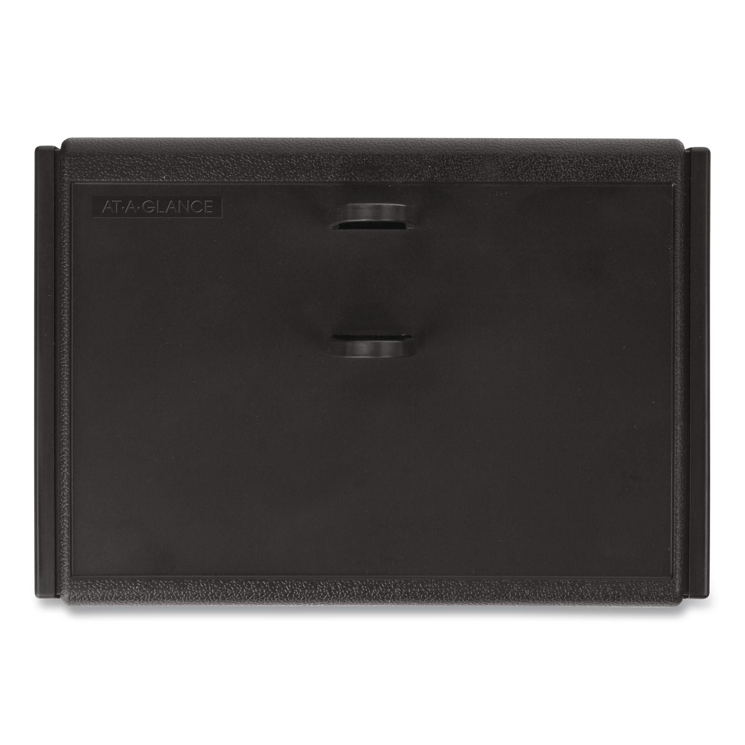 Desk Calendar Base for Loose-Leaf Refill, 2 Rings, 3" x 3.75", Black