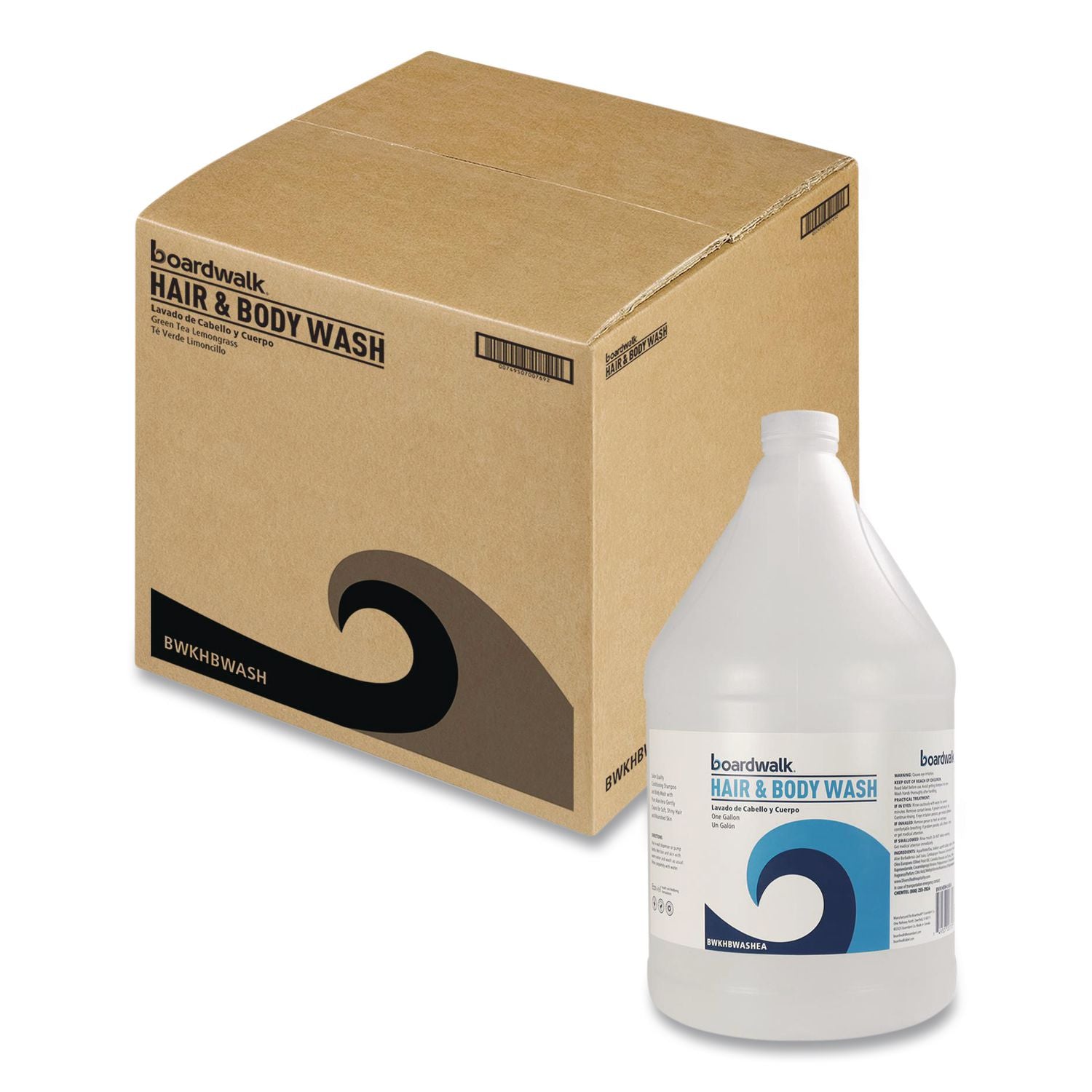 Hair and Body Wash, Green Tea Lemongrass Scent, 1 gal Bottle, 4/Carton