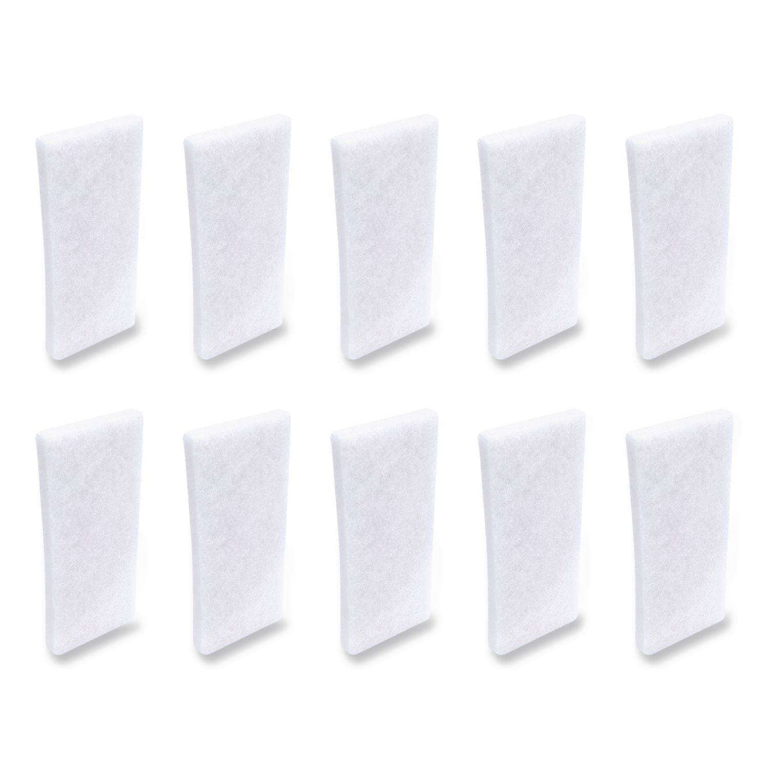 Fine Grade Utility Pad, 4.62 x 10, White, 10/Carton
