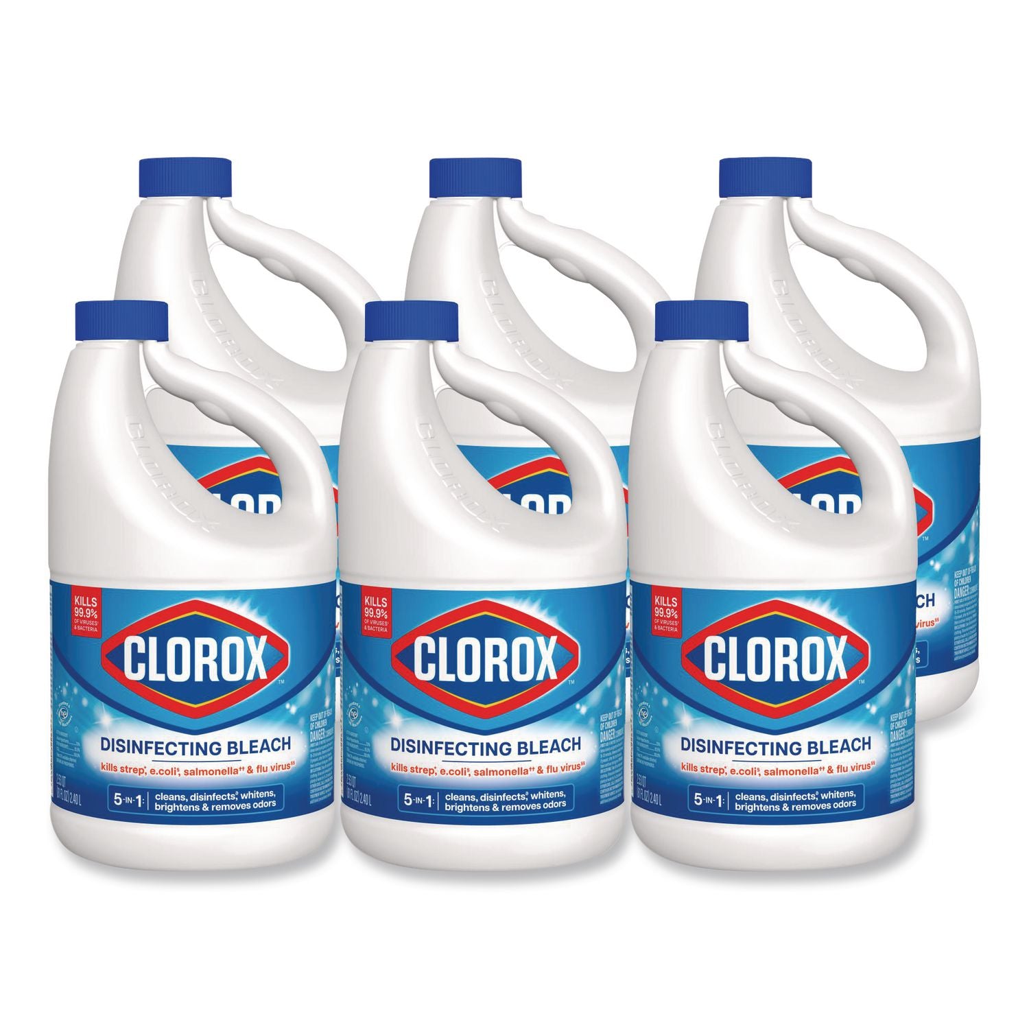Concentrated Regular Disinfecting Bleach, 81 oz Bottle, 6/Carton