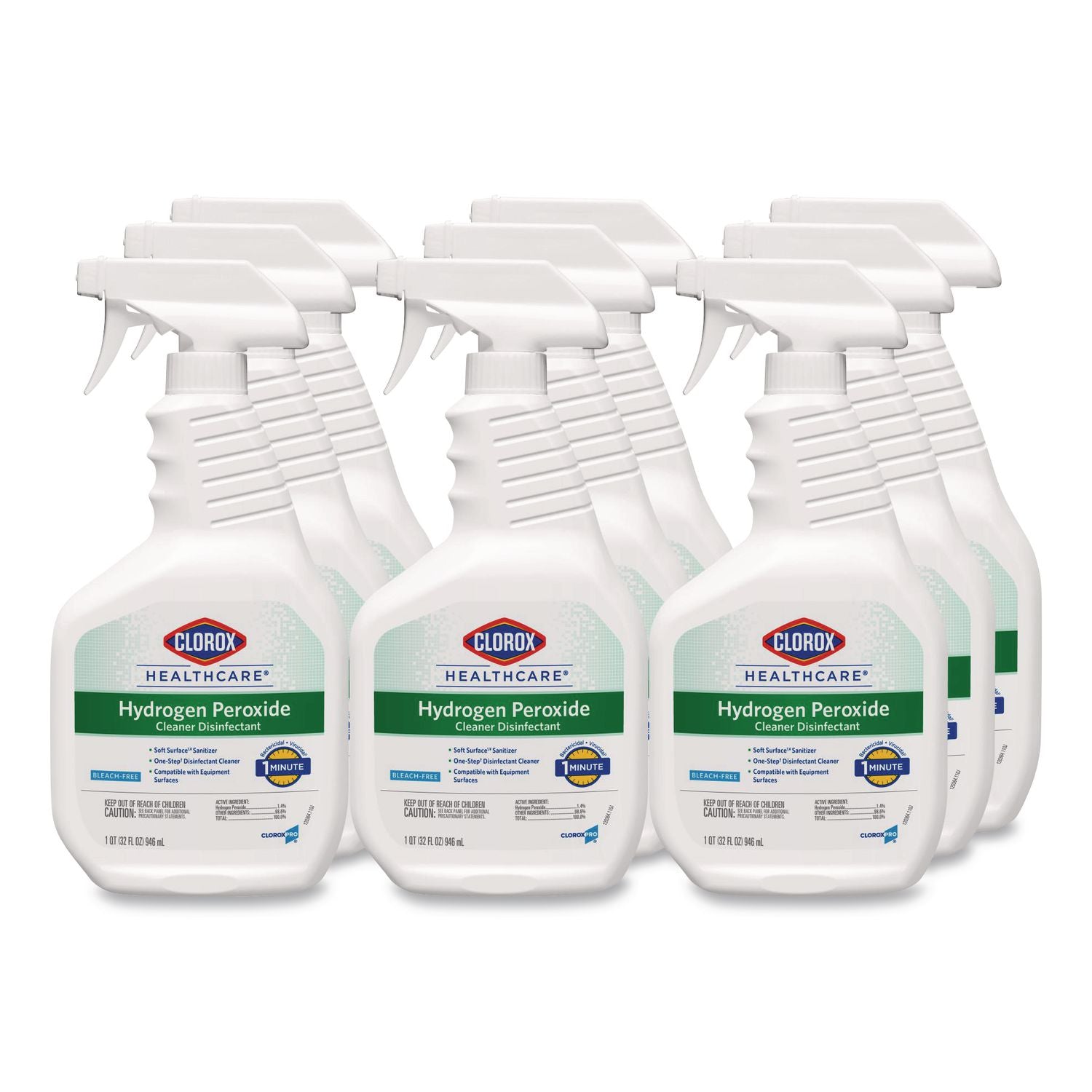 Hydrogen-Peroxide Cleaner/disinfectant, 32 Oz Spray Bottle, 9/carton