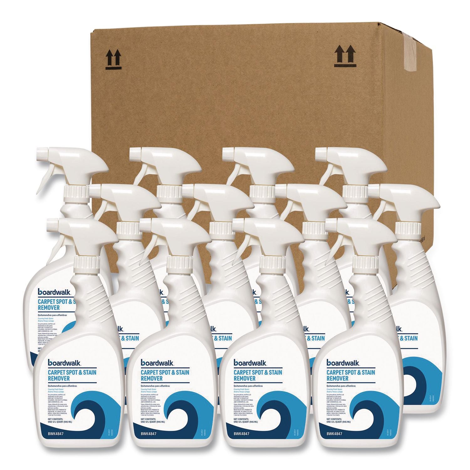 Carpet Spot and Stain Remover, Country Fresh Scent, 32 oz Bottle, 12/Carton