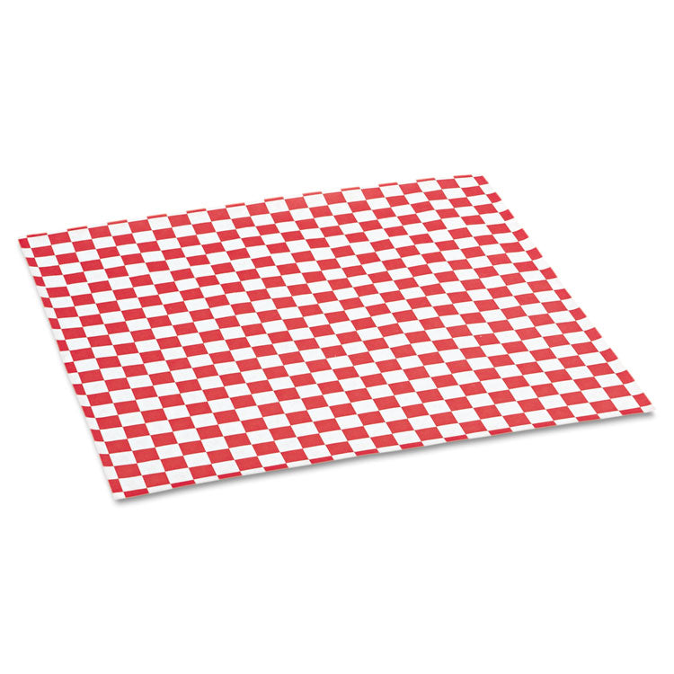 Bagcraft - Grease-Resistant Paper Wraps and Liners, 12 x 12, Red Check, 1,000/Box, 5 Boxes/Carton