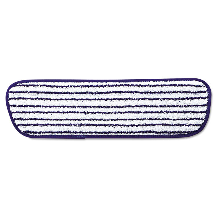 Rubbermaid Commercial - Microfiber Finish Pad, 18 x 5.5, Blue/White, 6/Box