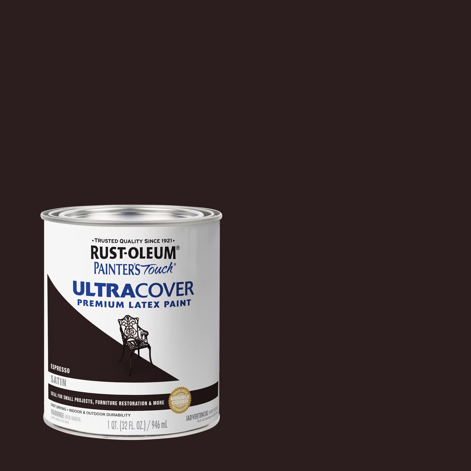 Rust-Oleum Painters Touch Ultra Cover Satin Espresso Protective Enamel Exterior and Interior 1 qt - Case of 2