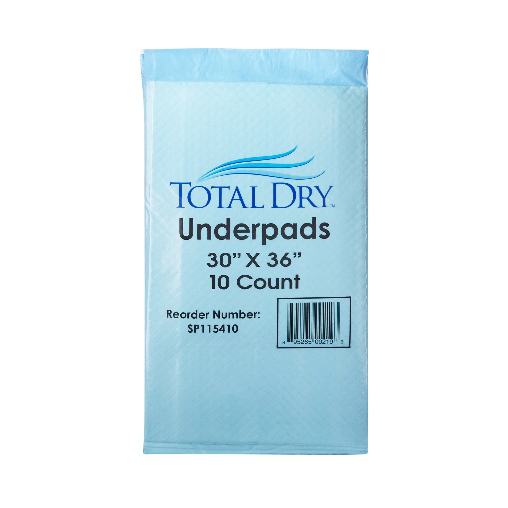 Secure Personal Care Products - Disposable Underpad TotalDry™ 30 X 36 Inch Fluff / Polymer Heavy Absorbency [10/BG] (975701_BG)