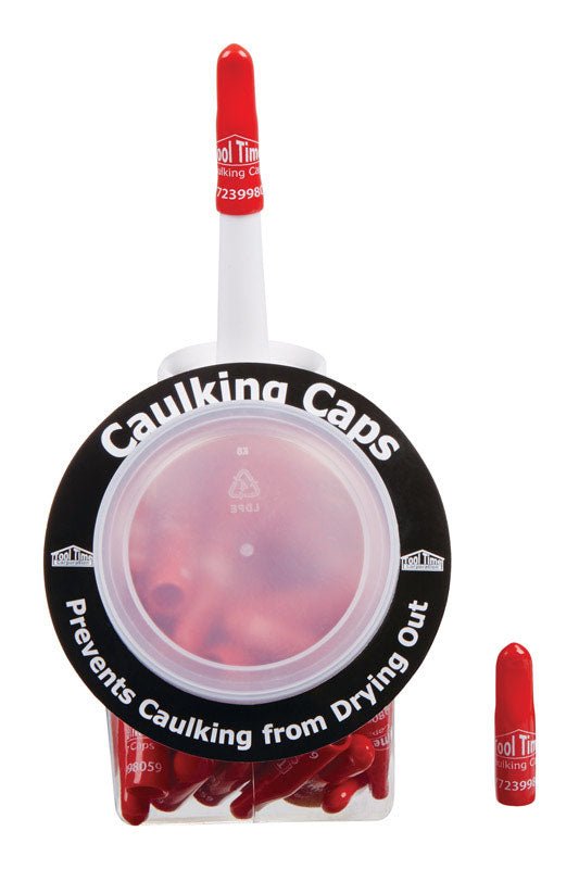 TOOL TIME - Tool Time Red Industrial Vinyl Reusable Caulking Caps 1 pk - Case of 75