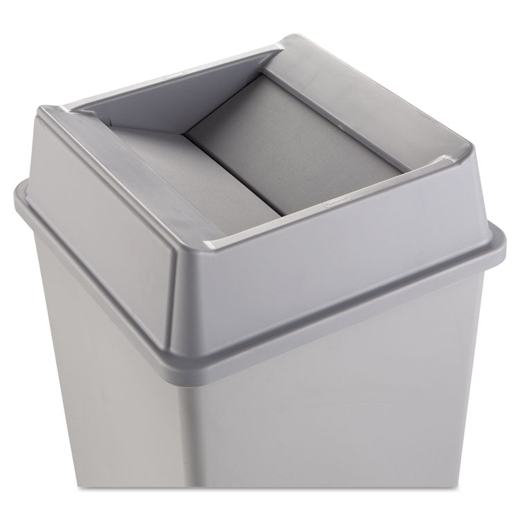 Rubbermaid Commercial - Untouchable Square Swing Top Lid, Plastic, 20.13w x 20.13d x 6.25h, Gray