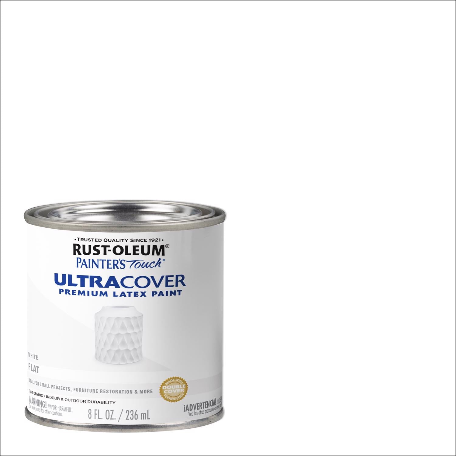 Rust-Oleum Painters Flat White Water-Based Ultra Cover Paint Exterior and Interior 0.5 pt - Case of 6
