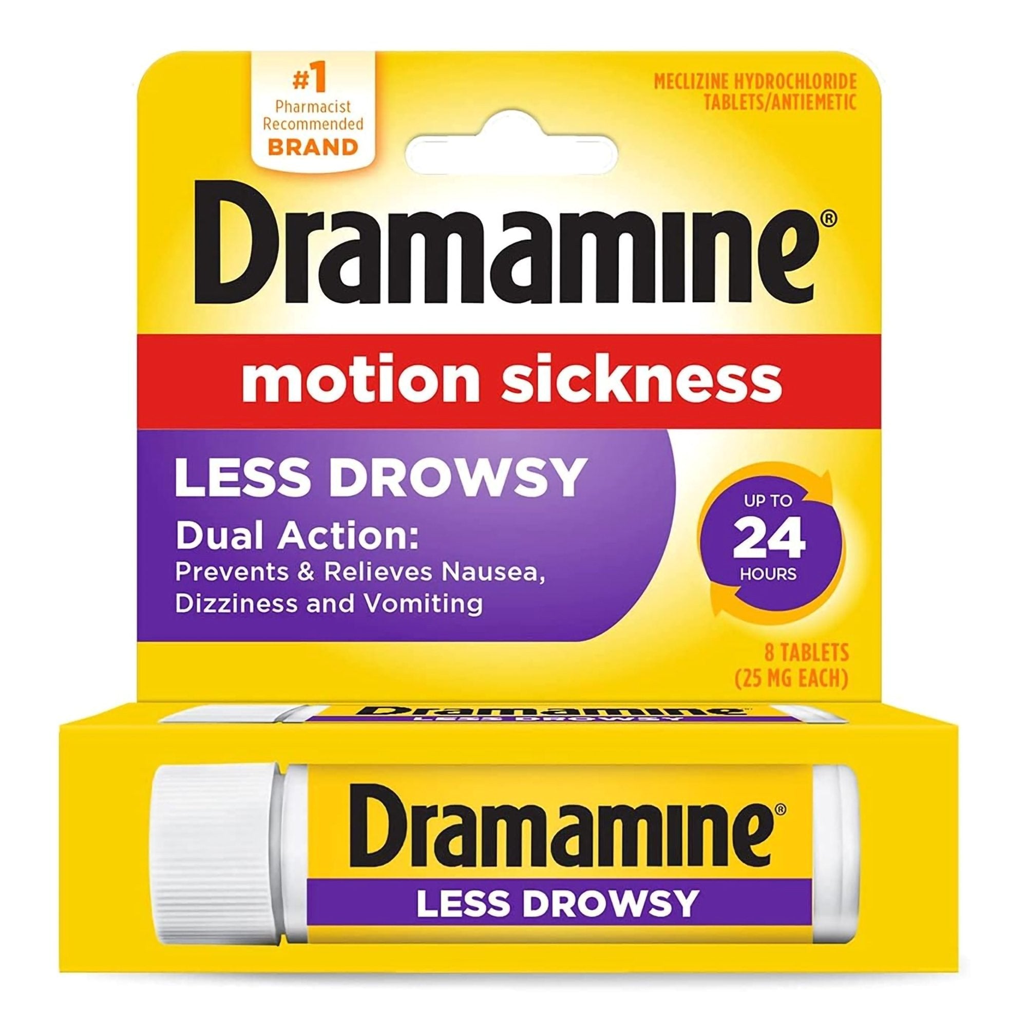 Prestige Medical - Nausea Relief Dramamine® Motion Sickness All Day Less Drowsy 25 mg Strength Tablet 8 Per Box [8/BX]