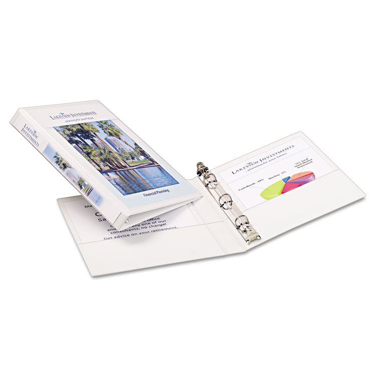 Avery - Mini Size Durable View Binder with Round Rings, 3 Rings, 0.5" Capacity, 8.5 x 5.5, White