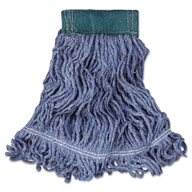 Rubbermaid Commercial - Super Stitch Blend Mop Head, Medium, Cotton/Synthetic, Blue, 6/Carton