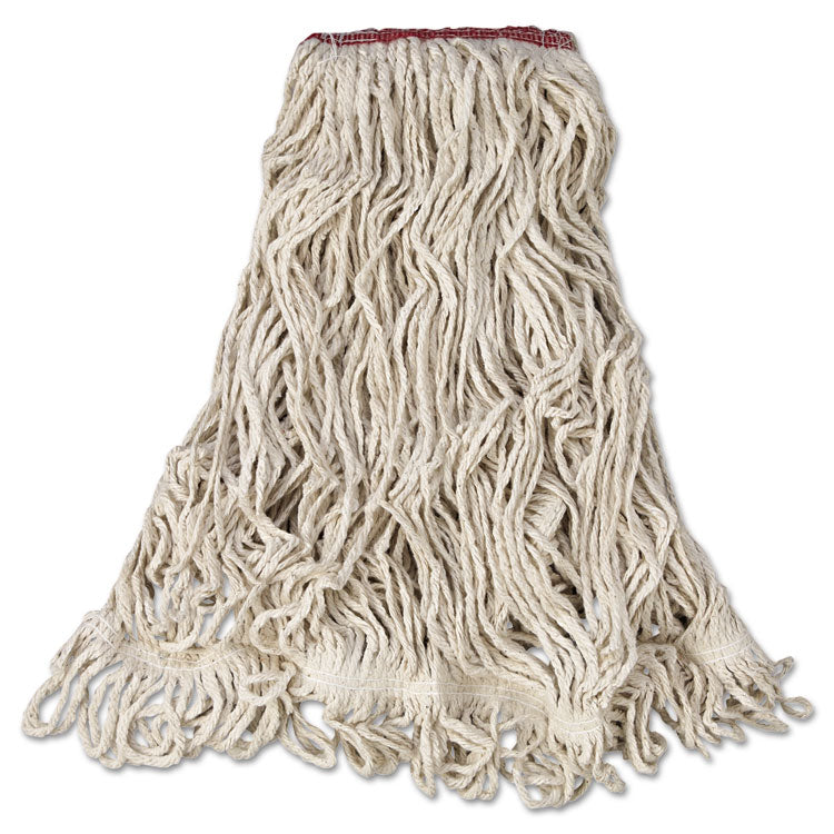 Rubbermaid Commercial - Super Stitch Blend Mop Head, Large, Cotton/Synthetic, White, 6/Carton