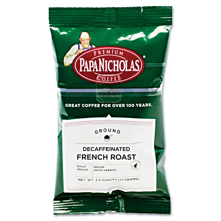 PapaNicholas Coffee - Premium Coffee, Decaffeinated French Roast, 18/Carton