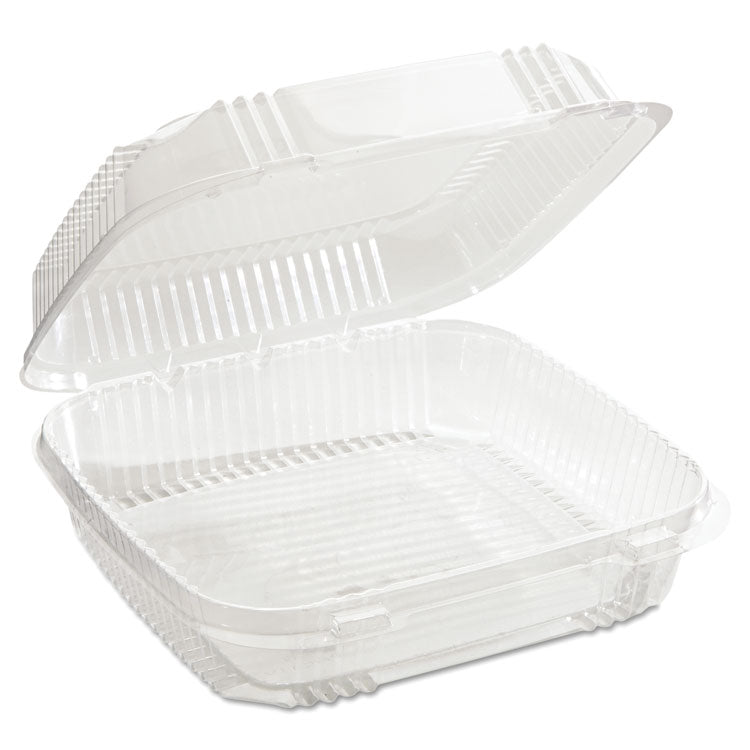 Pactiv Evergreen - ClearView SmartLock Hinged Lid Container, 49 oz, 8.2 x 8.34 x 2.91, Clear, Plastic, 200/Carton