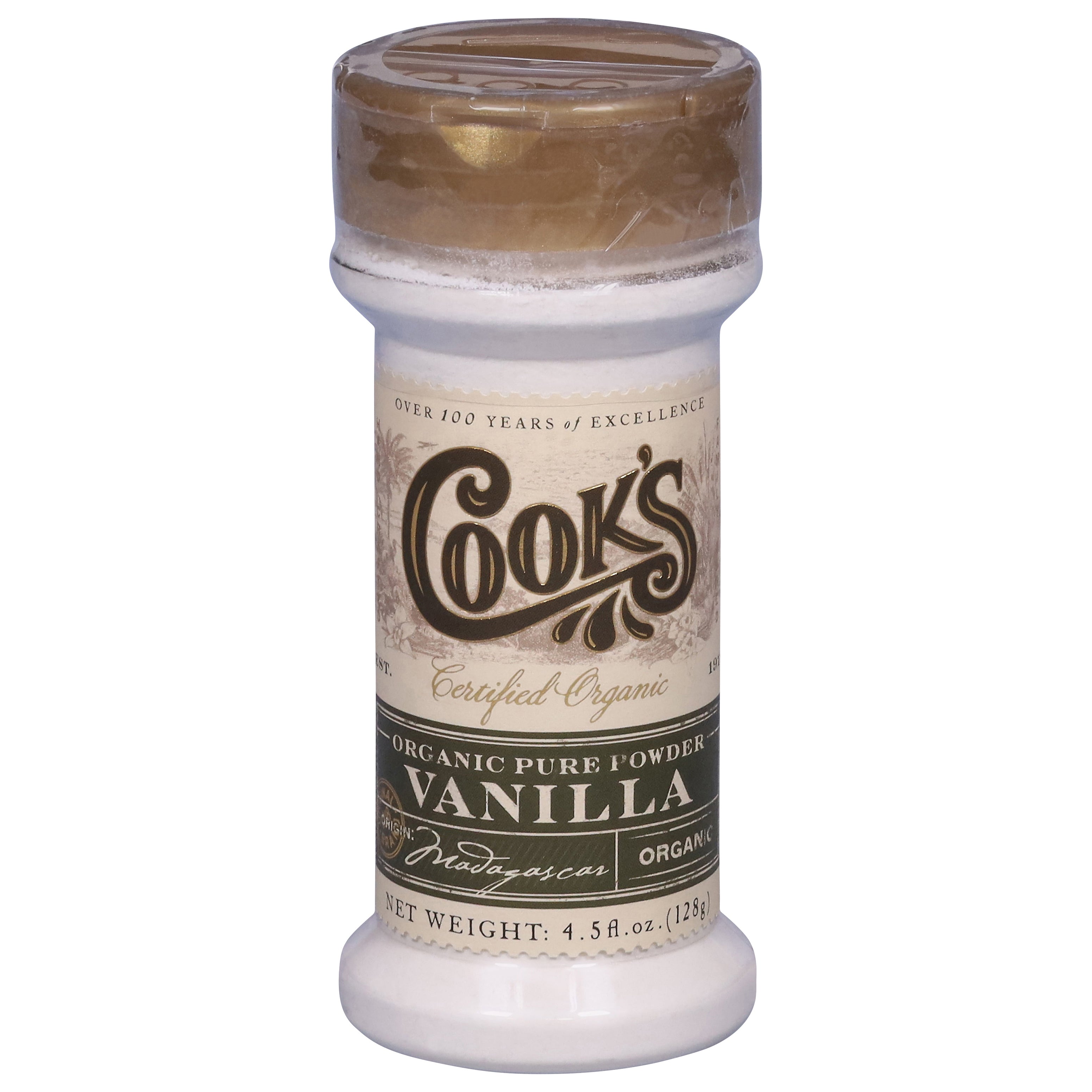 Cook's Organic Pure Powder Vanilla 4.5 fl oz - Case of 6