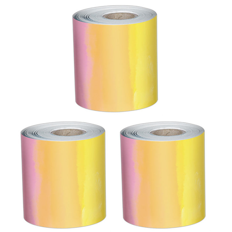 CARSON DELLOSA EDUCATION - Happily Ever Elementary Creatively Inspired Watercolor Rolled Straight Bulletin Board Borders, 65 Feet Per Roll, Pack of 3