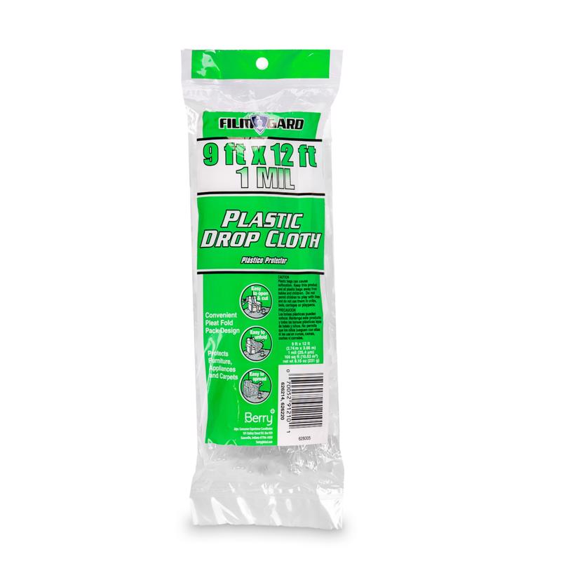 FILM GARD - Film-Gard 9 ft. W X 12 ft. L X 1 mil Plastic Drop Cloth 1 pk