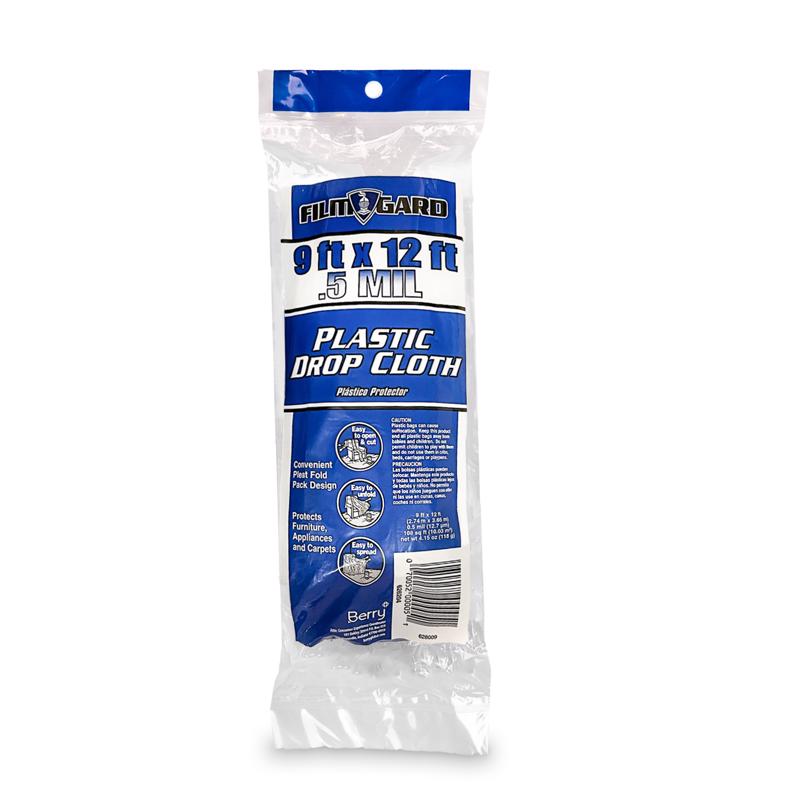 FILM GARD - Film-Gard 9 ft. W X 12 ft. L X 0.5 mil Plastic Drop Cloth 1 pk