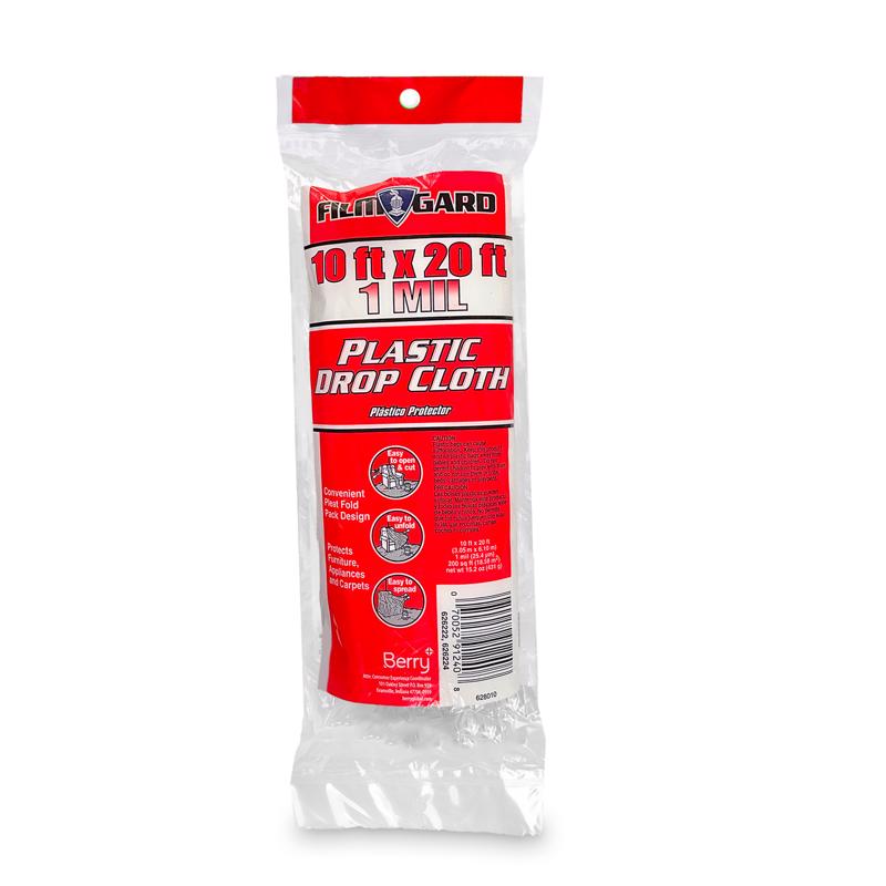 FILM GARD - Film-Gard 10 ft. W X 20 ft. L X 1 mil Plastic Drop Cloth 1 pk