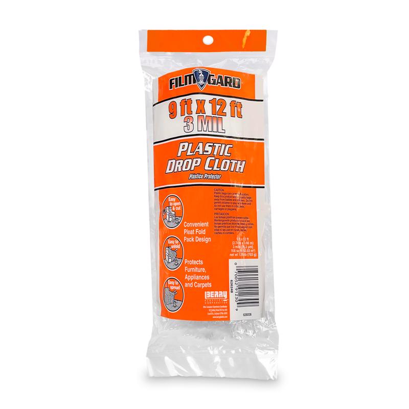 FILM GARD - Film-Gard 9 ft. W X 12 ft. L X 3 mil Plastic Drop Cloth 1 pk