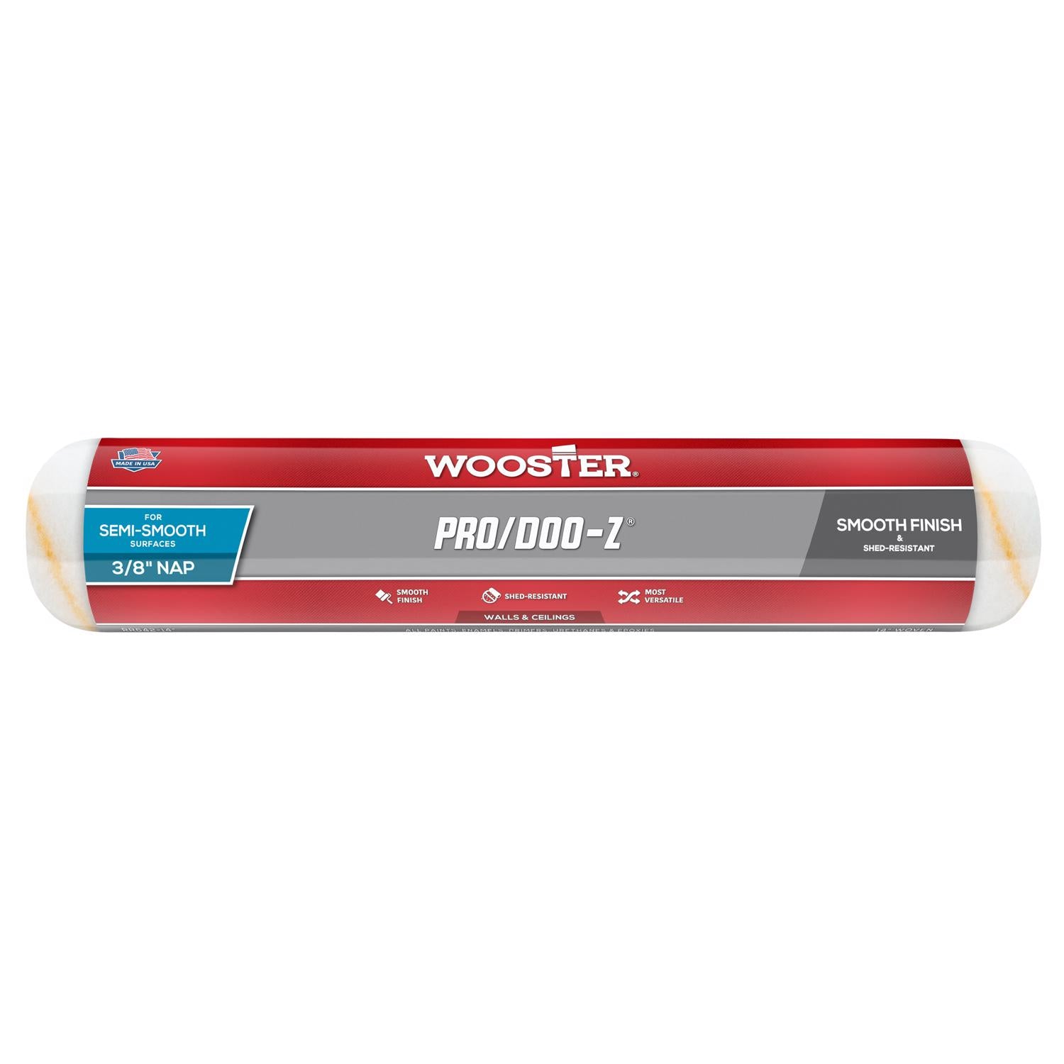 Wooster Pro/Doo-Z Woven Fabric 14 in. W X 3/8 in. Regular Paint Roller Cover 1 pk - Case of 6