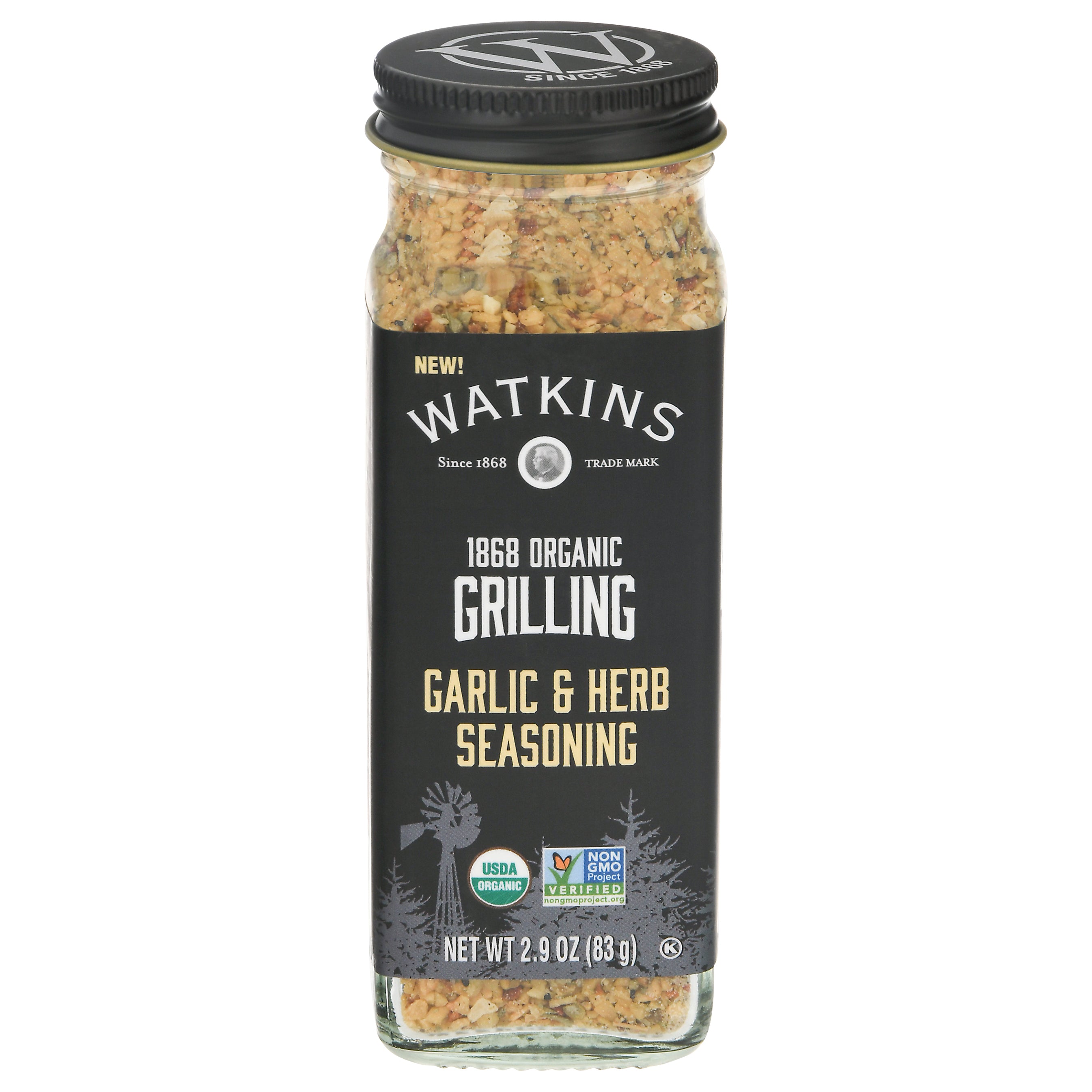 Watkins Organic Grilling Garlic & Herb Seasoning 2.9 oz - Case of 3