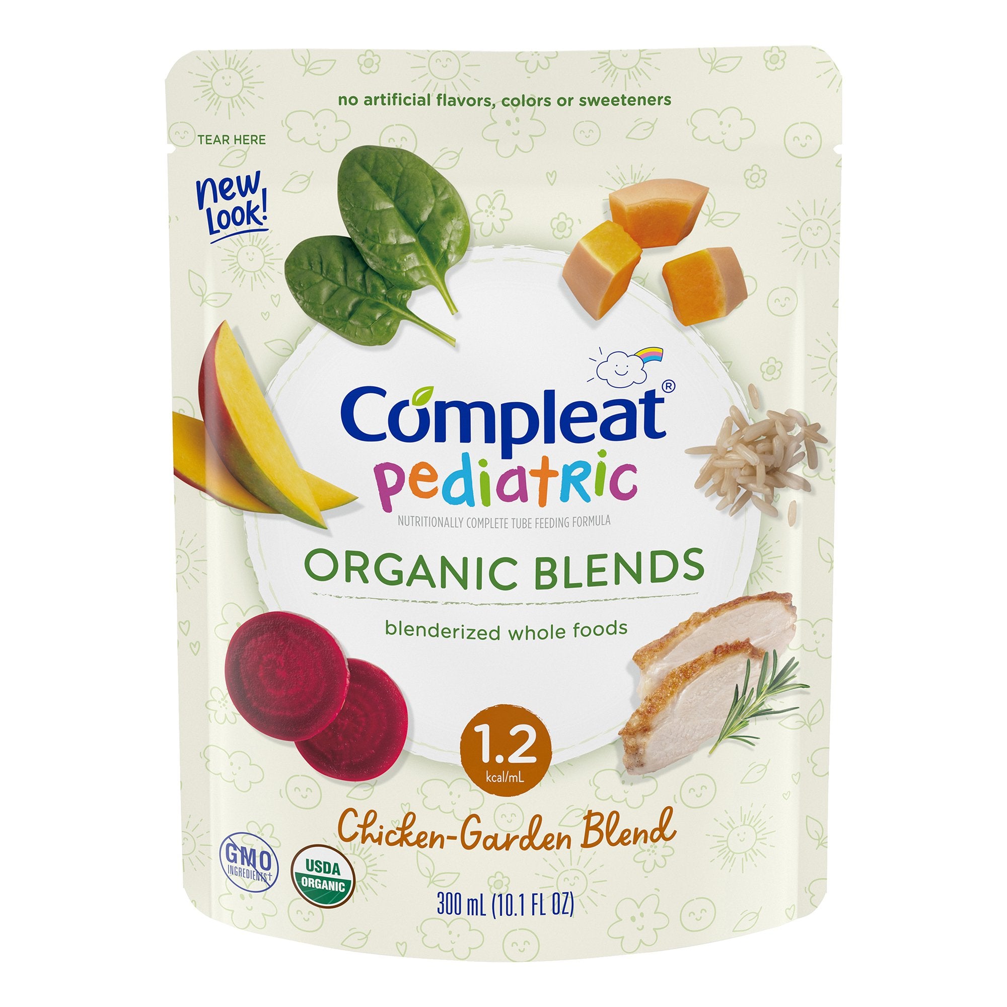Nestle Healthcare Nutrition - Pediatric Oral Supplement Compleat® Pediatric Organic Blends Chicken-Garden Flavor 10.1 oz. Pouch Liquid Organic Food Allergies [1/EA]