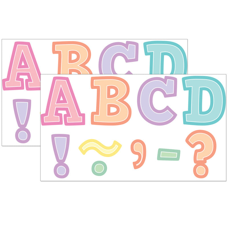 TEACHER CREATED RESOURCES - Pastel Pop Bold Block 3" Magnetic Letters, 55 Pieces Per Pack, 2 Packs