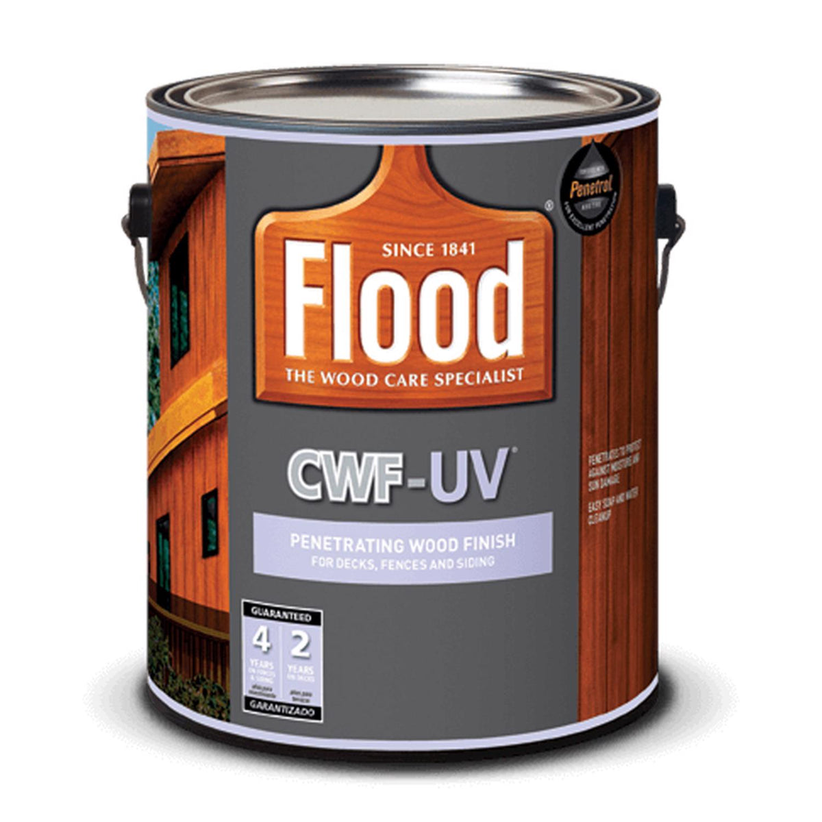 Flood CWF-UV Transparent Smooth Honey Gold Water-Based Acrylic/Oil Penetrating Wood Finish 1 gal - Case of 4