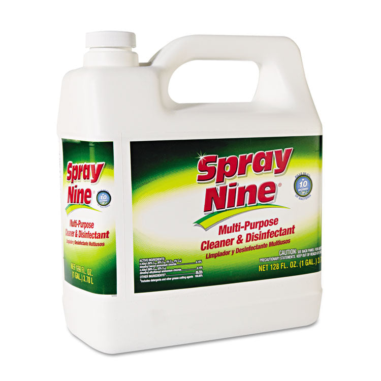 Spray Nine - Heavy Duty Cleaner/Degreaser/Disinfectant, Citrus Scent, 1 gal Bottle, 4/Carton