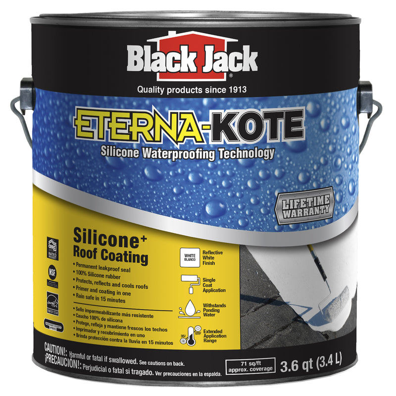 BLACK JACK - Black Jack Eterna-Kote Gloss Bright White Silicone Roof Coating 1 gal - Case of 4