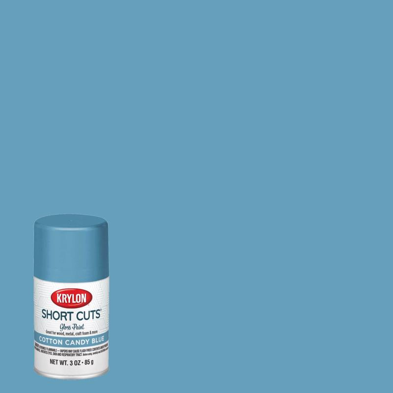 KRYLON - Krylon Short Cuts Gloss Cotton Candy Blue Spray Paint 3 oz - Case of 6