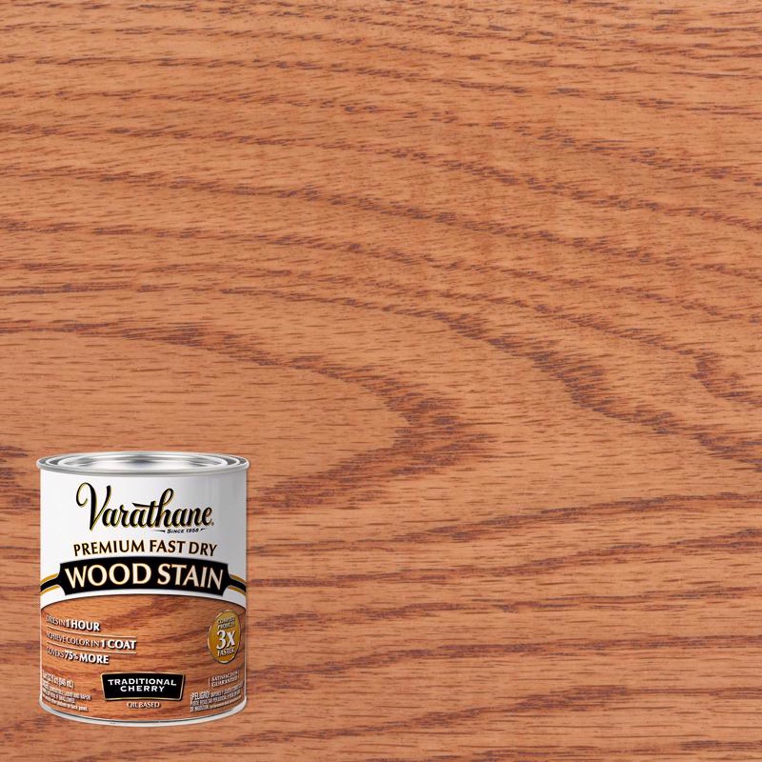 Varathane Semi-Transparent Traditional Cherry Oil-Based Urethane Modified Alkyd Fast Dry Wood Stain - Case of 2