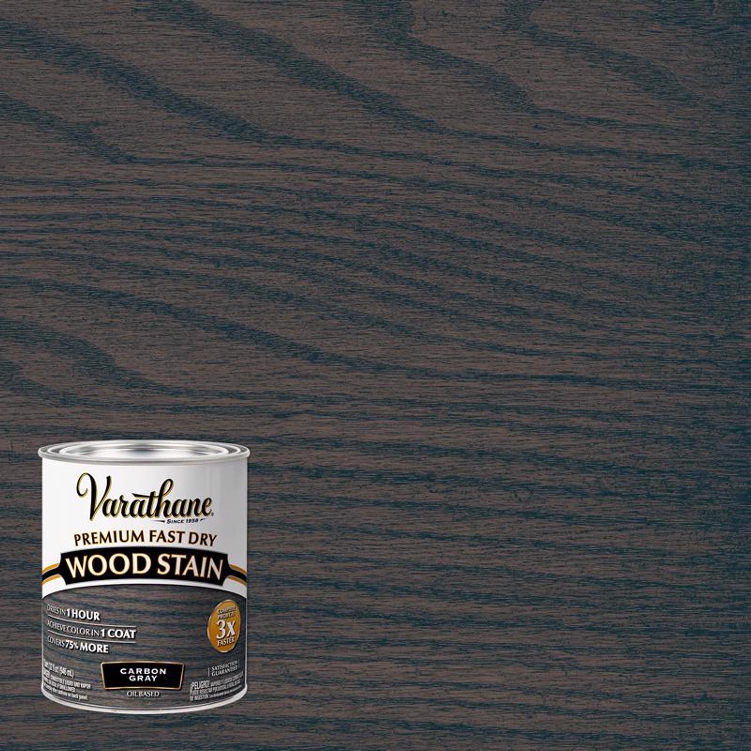 Varathane Semi-Transparent Carbon Gray Oil-Based Urethane Modified Alkyd Wood Stain 1 qt - Case of 2