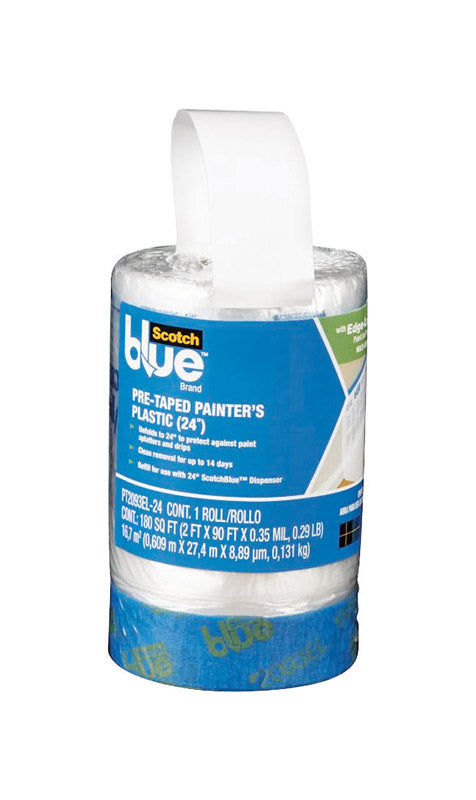SCOTCH-BLUE - ScotchBlue 30 ft. W X 24 in. L X 0.35 mil Pre-Taped Painter's Plastic 1 pk