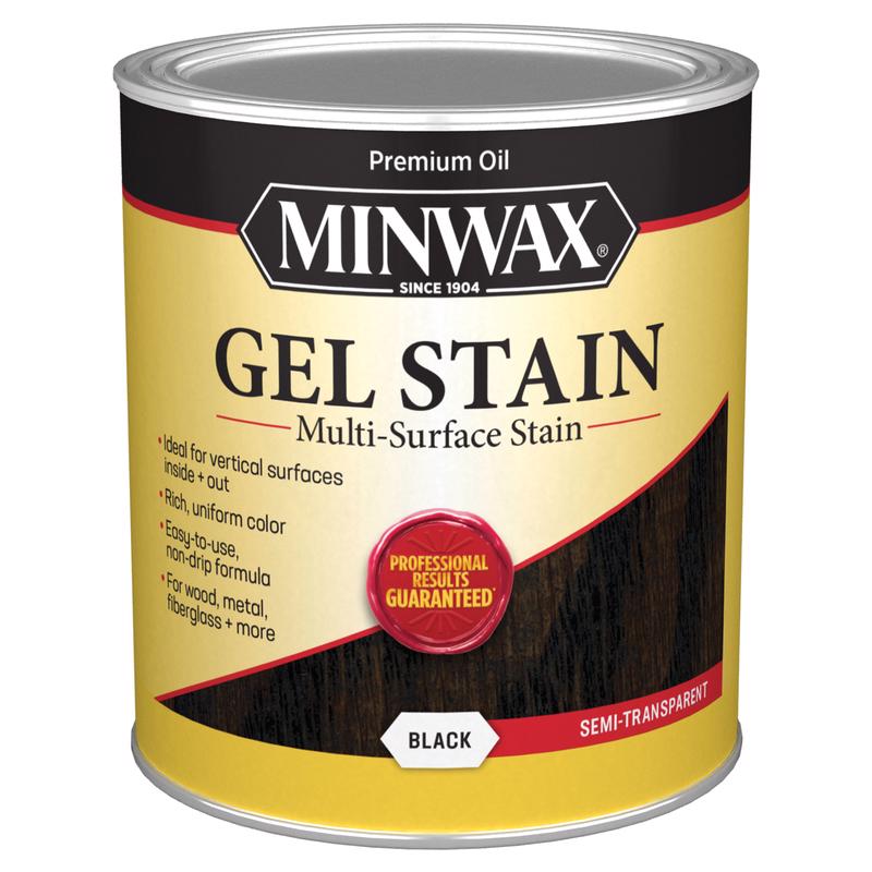 MINWAX - Minwax Semi-Transparent Black Oil-Based Gel Stain 1 qt - Case of 4