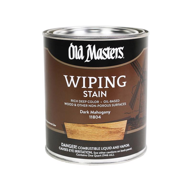 OLD MASTERS - Old Masters Semi-Transparent Dark Mahogany Oil-Based Wiping Stain 1 qt - Case of 4