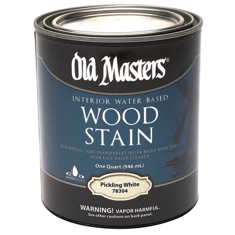 OLD MASTERS - Old Masters Semi-Transparent Pickling White Water-Based Latex Wood Stain 1 qt - Case of 4