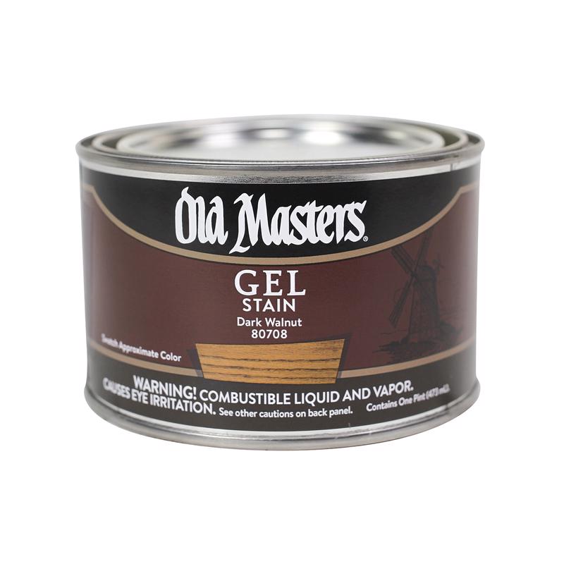 OLD MASTERS - Old Masters Semi-Transparent Dark Walnut Oil-Based Alkyd Gel Stain 1 pt - Case of 4