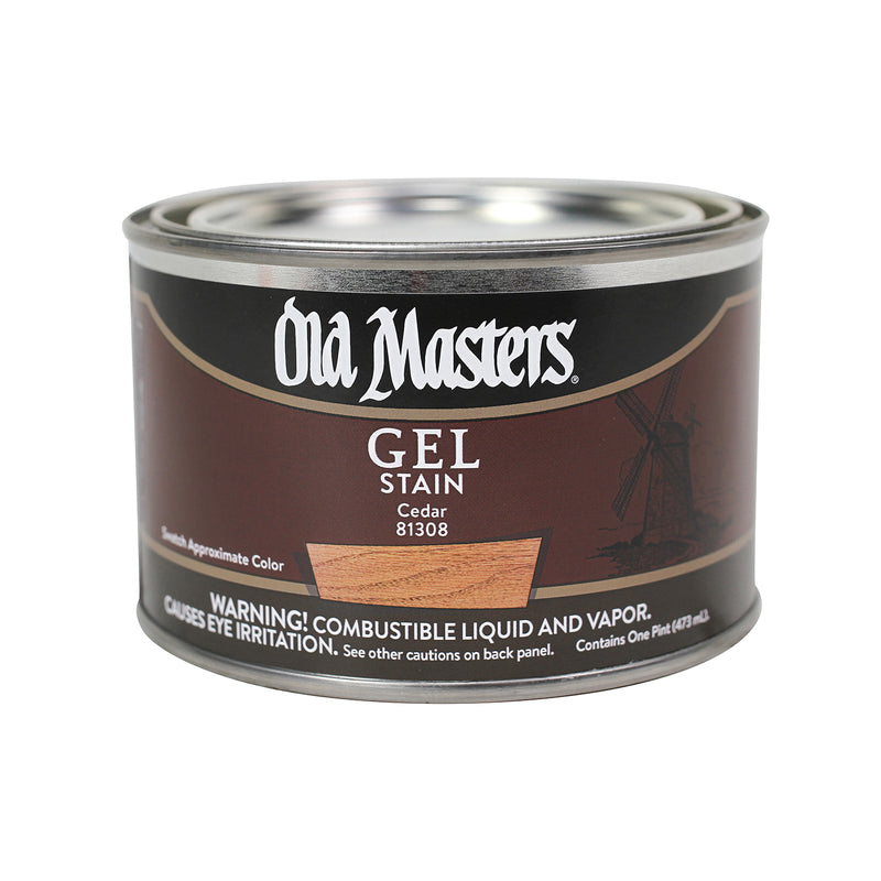 OLD MASTERS - Old Masters Semi-Transparent Cedar Oil-Based Alkyd Gel Stain 1 pt - Case of 4