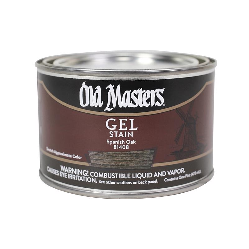 OLD MASTERS - Old Masters Semi-Transparent Spanish Oak Oil-Based Alkyd Gel Stain 1 pt - Case of 4
