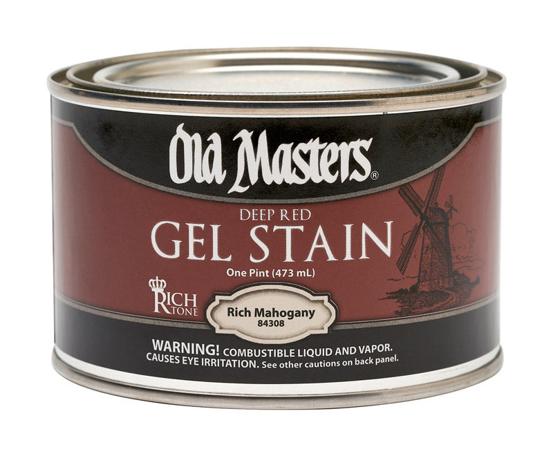 OLD MASTERS - Old Masters Semi-Transparent Rich Mahogany Oil-Based Alkyd Gel Stain 1 pt - Case of 4