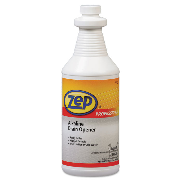 Zep Professional - Alkaline Drain Opener Quart Bottle, 12/Carton