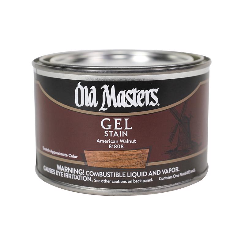 OLD MASTERS - Old Masters Semi-Transparent American Walnut Oil-Based Alkyd Gel Stain 1 pt - Case of 4