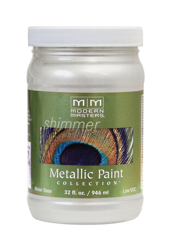 MODERN MASTERS - Modern Masters Shimmer Satin Pearl White Metallic Paint 1 qt - Case of 4