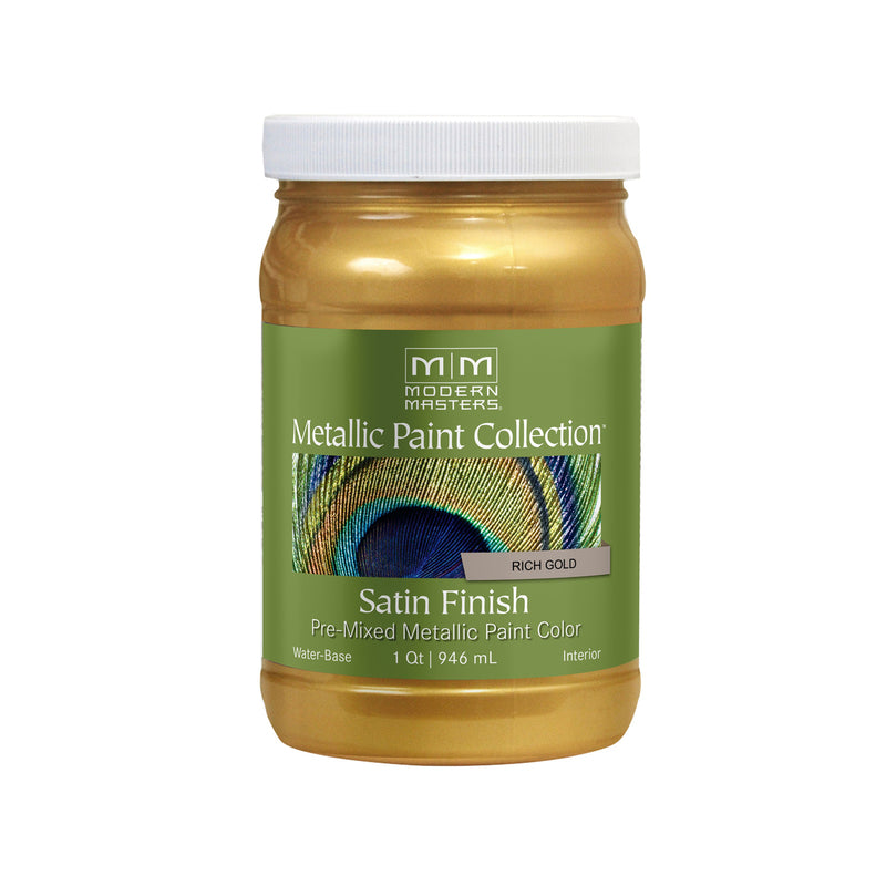 MODERN MASTERS - Modern Masters Shimmer Satin Rich Gold Metallic Paint 1 qt
