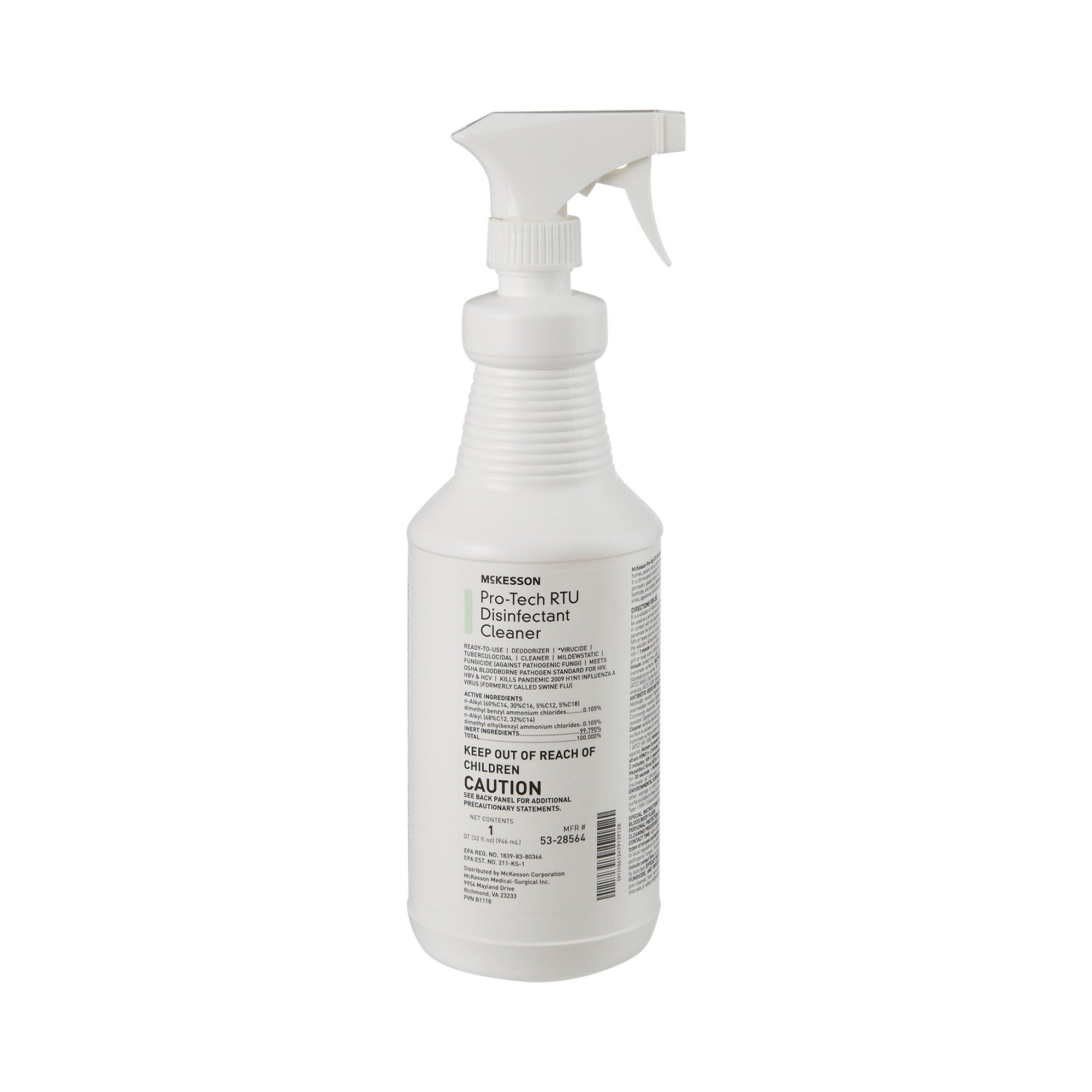 McKesson Brand - McKesson Pro-Tech Surface Disinfectant Cleaner Quaternary Based J-Fill® Dispensing Systems Liquid 32 oz. Bottle Floral Scent NonSterile [1/EA]
